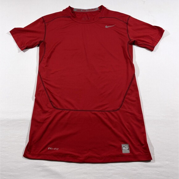 Nike Shirt Mens Red Pro Combat Dri-FIT Compression Athletic Gym Training Sz 2XL - Picture 1 of 10